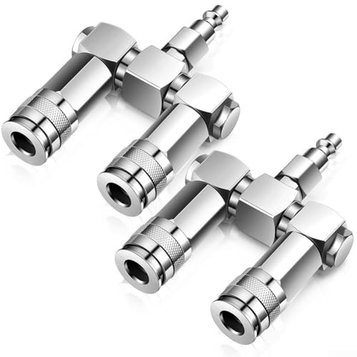 Tubo dell'aria Gradi 2 Vie Splitter in 1/4 Raccordo per Npt per Compressore D'aria Girevole Connettore 360 Compatibile Accoppiatori A/t/im Tipo con Ca