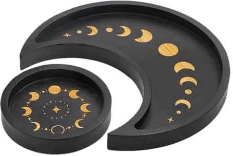 Generico Vassoio Decorativo in Legno Naturale e Cristallo Set da 1 Pezzo Multifunzionale per Esposizione Oli Essenziali e Portagioie Organizer Elegante per Casa e Ufficio