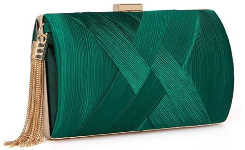 XINGSHUNFU Damen Abend-Clutch mit Quaste Abendtasche Crossbody Schultertasche für Hochzeit Party Formal
