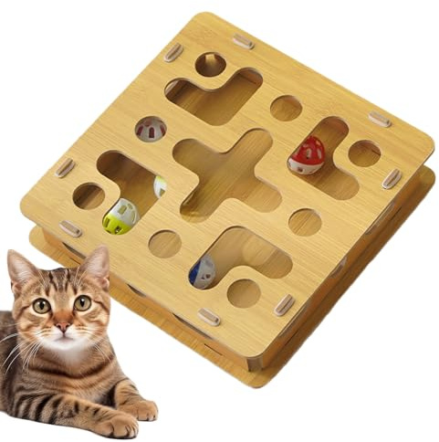de limas de uñas para Gatos | Rascador de Garras de Madera con Campana, de de enriquecimiento de arañazos de Gato de Madera | para Gatitos de Interior, Salud Mental, Caza, Juego
