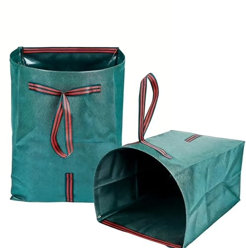 2er Set Gartensack 200L Laubsack mit Schaufelform – Stabiler Gartenmüllsack aus robustem Material für Laub, Grasschnitt & Gartenabfälle, mit Traggriffen, aufrecht stehend, platzsparend lagerbar