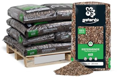 GALAMIO Rindenmulch Kiefer Fein 10-20 mm 720 L (12 x 60 L) 1 Palette | Unbehandelter, natürlicher Bodenschutz