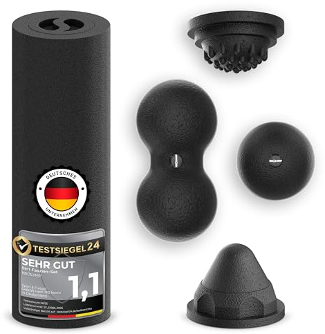 NEOLYMP Faszienrolle Set – 5-in-1 Massage-Set für Rücken, Nacken und Füße – EPP-Hartschaum, platzsparend in der Rolle verstaut – Triggerpunktmassage & Regeneration (Faszienrolle Set | 5 in 1)