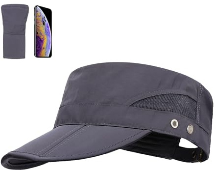 AYPOW Cappello Militare Leggeri Pieghevoli Asciugatura Rapida, Cappelli da Esercito Classico Vintage Tesa Piatta Uomo Donna, Cappellino Regolabile Traspiranti Morbidi Berretto con Visiera Baseball Cap