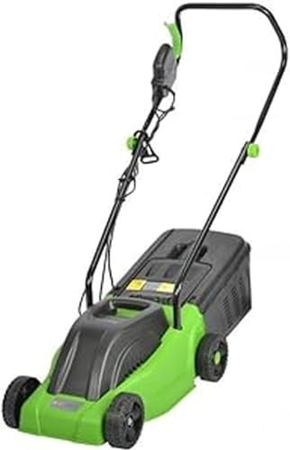 ToolTronix Electric Rotary Lawnmower with 1000w Turbo Drive Motor 30 cm Steel Blade, Air-Lift Grass Collection Technology, 10m Cable with BS Plug, 25 litre Lawn Mower Collection Box