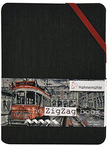 Hahnemühle ZigZag Book, Leporello Aquarellbuch mit feinkörniger Oberfläche, 300 g/m², 18 Seiten, DIN A6