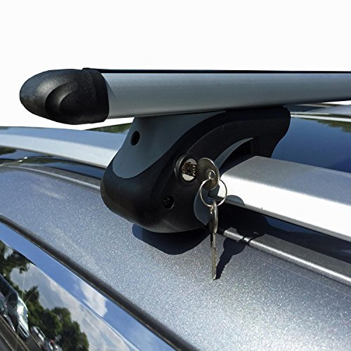 Dachbox VDPCA320 320Ltr carbonlook + Relingträger Alu 320 Liter kompatibel mit VW Tiguan Cross ab 14
