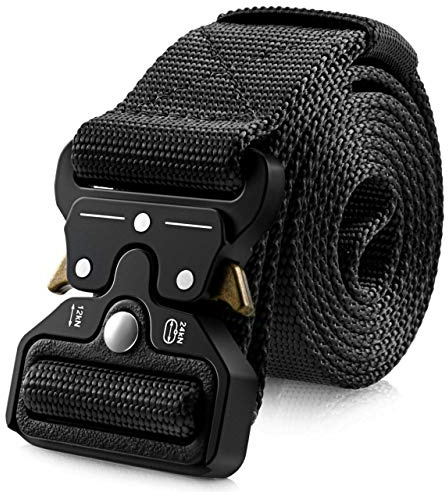 MOZETO Taktischer Gürtel, Unisex Militär Gürtel mit Schnellspanner Metallschnalle, Nylon Gürtel für Outdoor, Arbeit, Militär, Freizeit, Jagen - Gift Packaging