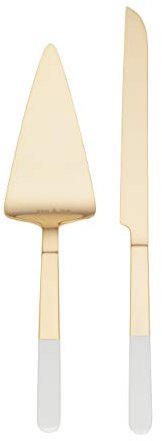 kate spade new york Silverware Serving Set, With Love Dessert Set 2-Piece, Stainless Steel, Gold Plated, Hand Wash Only, Serving Utensils, Cake Knife and Cake Server, Dessert Servware (Gold, 2 Piece)
