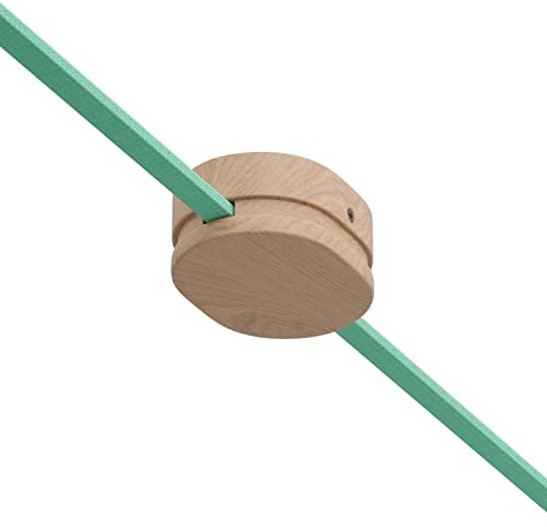 Ovales Lampenbaldachin aus Holz mit 2 Seitenlöchern für Lichterketten und Filé-System. Made in Italy - Neutral