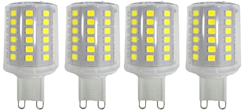 4-pack 9 W G9 LED-glödlampor, 88 LED-chips, 3 000 K varmt vitt, 900 lumen, motsvarande 90 W halogenlampor, 360° strålvinkel, CRI 80, AC 220-240 V, ej dimbar Kall vit