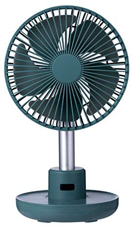 HIZQ Ventilateur À Tête Secouée De Bureau, 4000 Mah Ventilateur USB Portatif De Grande Capacité, Angle Librement Réglable, Convient pour Le Bureau La Maison Et La Chambre,Vert