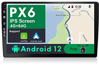 JOYX PX6 Android 10 bilstereohuvudenhet | 23 tum | 4G-RAM / 64G-ROM | Gratis backupkamera | GPS 1 Din | Stöd Bluetooth4.0 HDMI 4K-Video AHD-kamera Sat Nav WIFI rattspel Google