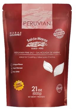 MARAS GOURMET | Sale di Maras | Sale rosa del Perù - Sapore unico e raccolto a mano : Non raffinato : 600g (Sale rosa a grana fine)