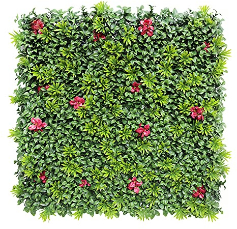 ECOOPTS 40x40 Faux Ivy Privacy Fence Screen Artificial Boxwood Panels Topiary Hedge Plants for Indoor Outdoor Decoration, #1 Mixed Leave, 1 Pack