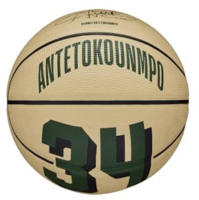 Wilson Pallone da Basket, NBA Player Icon Mini, Giannis Antetokounmpo, Milwaukee Bucks, Utilizzo Outdoor e Indoor