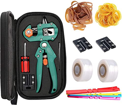Profi Gartenschere Set, Gartenschere Veredelungszange, Okuliermesser für Obstbäume, Baumscheren & Pfropfung Schere 2-in-1, Veredelungsset Obstbäume, Profi-Werkzeug Veredelungsschere Veredelungsband