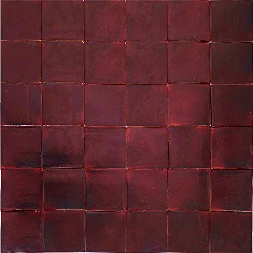 Cerames rot mosaikfliesen einfarbigen Vino - mexikanische keramik mosaik fliesen, Mexiko Fliesen für Küche, Badezimmer, Dusche, Küchenrückwand Eine Packung von 90 fliesen 10,5x10,5cm