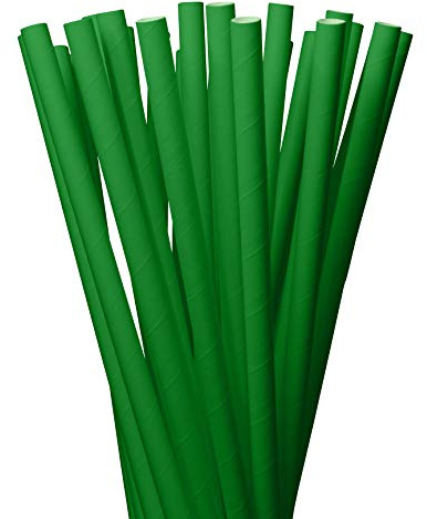 LAGETTO Jumbo Trinkhalme Papier XXL: 8 x 250 mm - 6 Farben 3 Packungsgrößen - Cocktail Strohhalme Papierstrohhalme Papiertrinkhalme (Grün, 500 Stück)