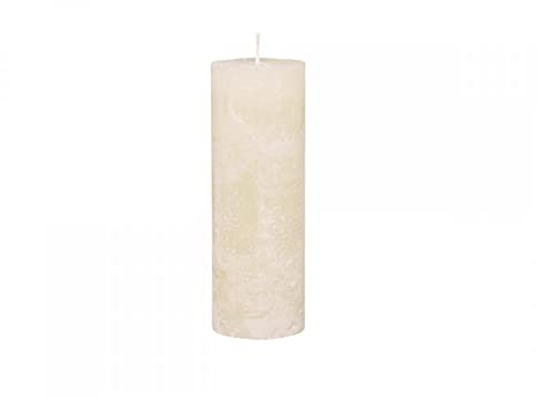 Chic Antique Macon rustikale Stumpenkerze Kerze Antik Altarkerzen 100% Paraffin Lange Brenndauer (Nude, 20x7 cm)