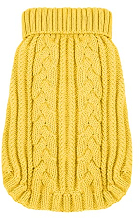 Mipcase Hundepullover XXS Gelb Gestrickte Hundekleidung Dünnes Design für Weihnachten Geburtstag Outdoor Aktivitäten Spaziergänge Kleine Hunde