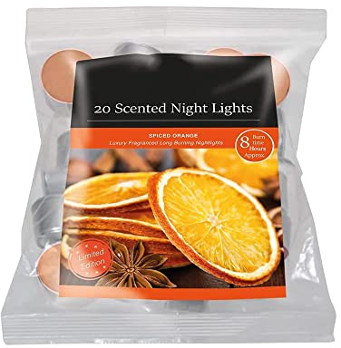 PHG Fresh Quality Scented Tealight Candles with 8 Hour Burn Time | Long-Lasting Set | Fancy Home Decoration Spiced Orange