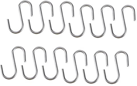 CIYODO 100pcs Black Metal S Hooks Zinc Plated for Kitchen and Closet Efficient Organisation for Clothes Bags Scarves Anti-Corrosion