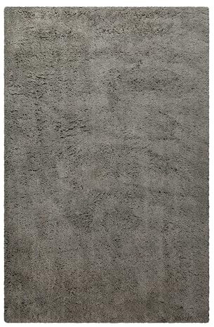Homie Living Rossi - Alfombra de lana de pelo largo, elegancia sencilla y colores armoniosos, perfecta para salón, estudio y habitación infantil - Rossi (70 x 140 cm, gris claro)
