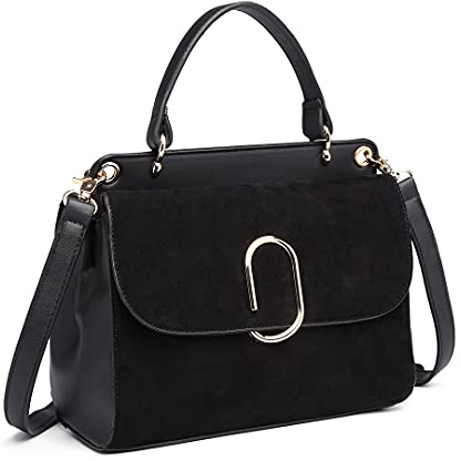 Miss Lulu Borsa Tracolla Donna Medie, Borsa a Mano con Manico Superiore in Similpelle e Camoscio Vintage, Elegante E Squisita
