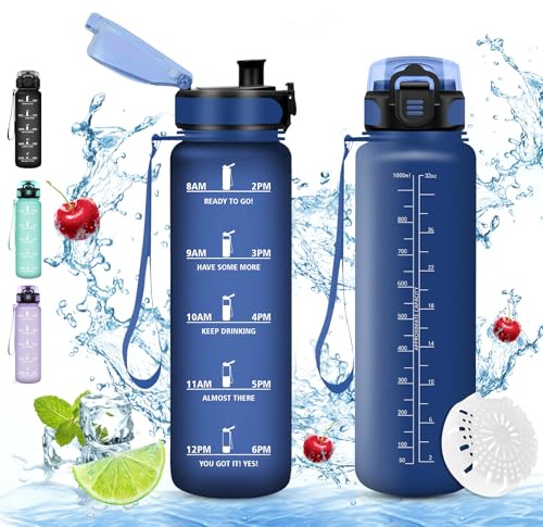 Vikaster Sport Trinkflasche, 500ml/1000ml/1500ml BPA-frei, Auslaufsicher, Kohlensäure Geeignet, für Fitness, Büro, Schule, Outdoor