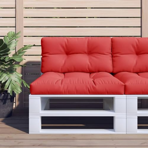 ZEYUAN Palettenkissen 2-TLG. Rot Stoff, Sitzkissen Outdoor, Ersatzkissen Für Rattanmöbel, Sonnenliege Kissen, Paletten Polster, Schaukelstuhlkissen - 360717