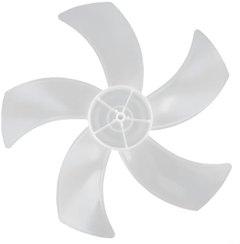 FACULX Ersatz-Lüfterblatt für 16 Standventilatoren, leicht zu reinigen, Fünf-Blatt-Design, für Standventilator oder Schreibtischventilator-Ersatzteile, geräuscharm, hohe Temperaturbeständigkeit (weiß)