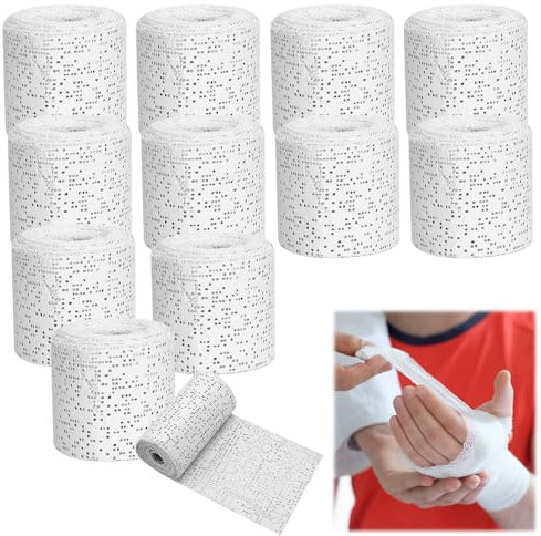 Mineup 12er Babybauch Gipsabdruck, 5cm x 3m Babybauch Gipsbinden, Gipsbinden Set, Verband Gipsabdruck, Gips Abdruck Binden, Gipsbinde Rolle, Schnelltrocknend Gipsverband Paris zum Basteln Modellbau