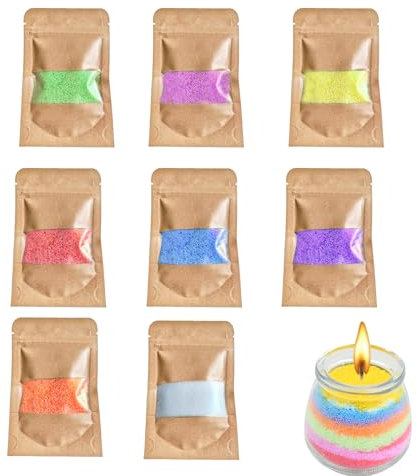 YILANJIN Kerzensand Set, 8 Stück Paraffinwachs für Kerzen, 8 Farben Wachsgranulat für Kerzen, Kerzenwachs zum Gießen, Mehrfarbig Kerzen Sand Set für die DIY Kerzenherstellung (8 Farbe, 240 g)