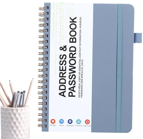 Passwortbuch mit alphabetischen Tabs, kleine Passwortbücher für Senioren - Tragbares Passwort-Organizer-Notizbuch,Adressbuch Kleine Passwortbücher für Verwandte, Freunde oder Kollegen