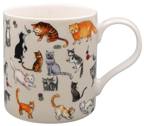 The Leonardo Collection Finola Stack Kitty Cats Mug for Home & Kitchen | Stylish Ceramic Mugs for Tea & Coffee | Lovely Cup Set for Mens Gifts & Birthday Gifts for Women