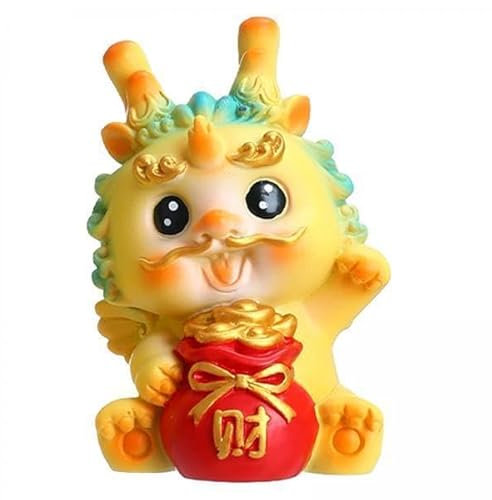 F Fityle 4x Figurine de Dragon Du Nouvel An Chinois, Sculpture de Dragon En Résine, Statue de Dragon Chinois pour Tableau de Bord de Voiture, Armoire D'entrée,
