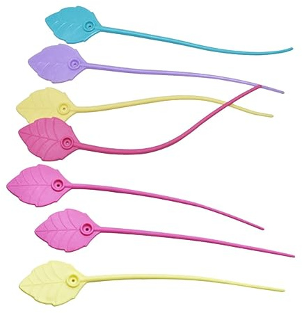 Fascette Alimentari in Silicone a Foglia, 30 Pezzi, Pratiche | Biscotti e Lecca Lecca, Facili da Aprire e Chiudere, Stile Carino, Uso Quotidiano Colore Casuale