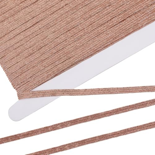 GORGECRAFT Bande Élastique Métallique Pailletée de 28 m 0.24cm pour Couture Artisanat Ceinture Confection de Robes Vêtements Mercerie Rose d'or