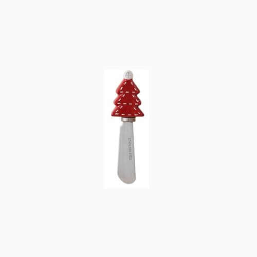 Tasse En Céramique De Noël Tasse Du Père Plateau Pot Crème Wapiti Assiette Nourriture Occidentale (Couteau à beurre - rouge)