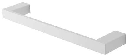 Porta Asciugamani Diritto Da Muro L 35 Cm In Alluminio Bianco Linea Accessori Bagno Sky, Con Fissaggi Inclusi