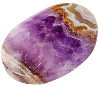 Piedra de bolsillo | Adorno de piedra del pulgar natural | estas piedras de amatista pulidas masaje decorativo para pulgar pulido cocido para diversión de dedos
