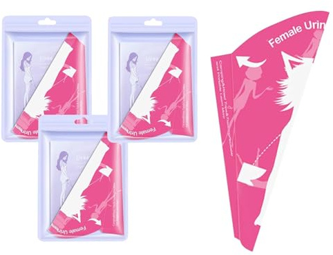 Hinapan 30 urinella desechable para mujeres embarazadas, ayuda higiénica para orinar de papel, orinadora discreta para hospitales, exteriores, viajes y camping (rojo)