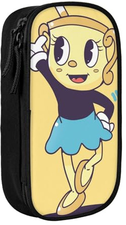 YINGD Cuphead Chalice Pencil Case Large Capacity Double-Layer Pen Bag School Stationery Pouch Organizer Office Supplies Pencase for Kids Adul-IABW1238
