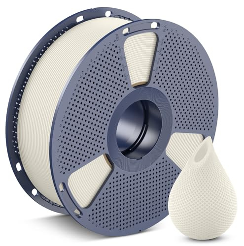 SUNLU PETG Filament 1,75 mm, weniger Stretching gute Schicht Haftung hohe Zähigkeit 3D-Drucker Filament 1,75 ± 0,02 mm, 1kg Spule (2,2 lbs), PETG Knochenweiß