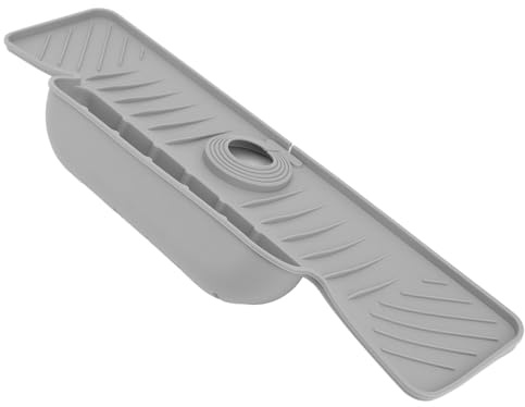 Tappetino Anti-Schizzi per rubinetti del lavandino del Bagno Touch On, Protezione Anti-Schizzi per lavandino con cestello portaoggetti, Tappetino di drenaggio in Silicone per la pr