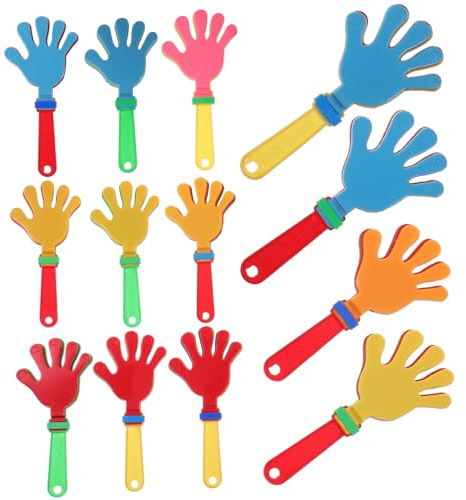 STOBAZA Lot de 24 Claquettes Main 19 Cm en Plastique Abs Multicolore, Instruments De Bruit pour Adultes Et Garçon Et Filles, Accessoires pour Fêtes, Événements Sportifs Et Animations