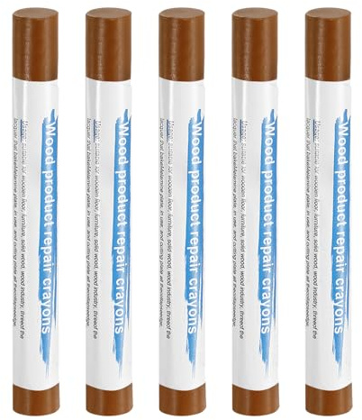 QUARKZMAN 5 Piezas De Barras De Relleno Para Madera Ceras De Madera Para Retoques Crayones Para Reparar Muebles Para Rasguños Y Agujeros En Madera Nogal Claro