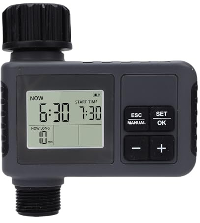 TIKATARER Minuterie d'arrosage, Minuterie de Robinet de Tuyau d'arrosage Programmable avec Retard de Pluie, Fonction 'Irrigation Goutte à Goutte Manuelle et Automatique, Système de Contrôleur '