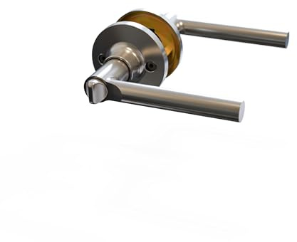 Hanicks Brushed Nickel Privacy Door Handle Set HAN3909BN – Lockable Lever Handles with Thumbturn & Emergency Release – Includes Spindle & Fixings – Fits 64mm/76mm Latch – for Houses & Caravans